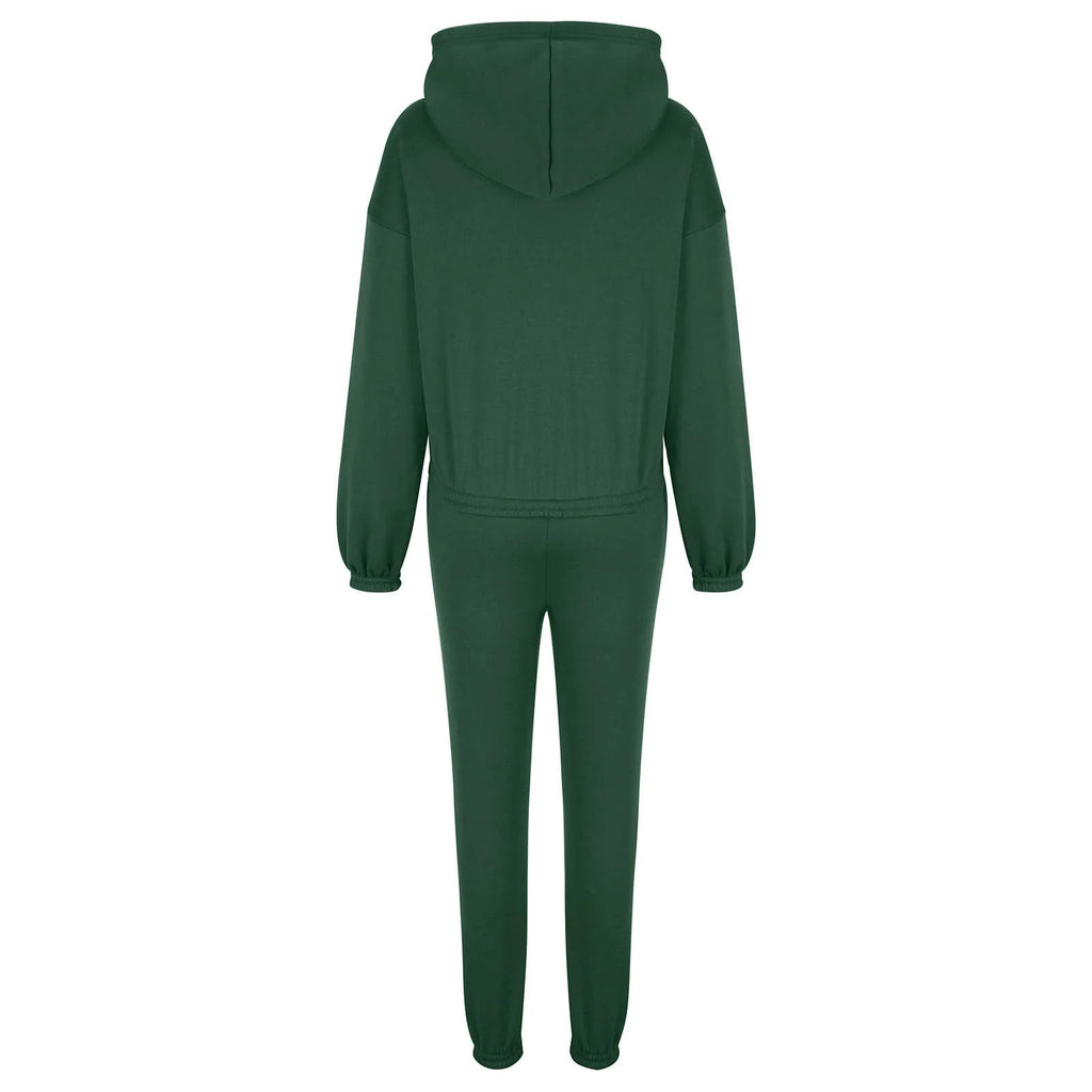 Two Piece Outfits for Women Solid Color Hoodies Tracksuit Sets Sweatsuit Long Sleeve Hoodie and Sweat Pants Jogger Workout Suit with Pockets