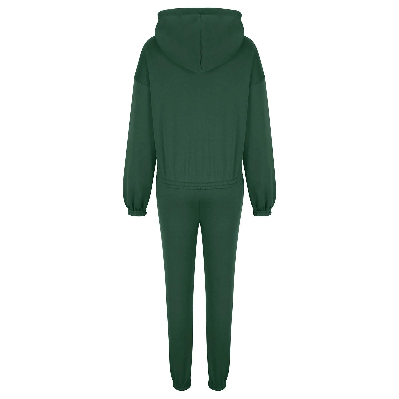 Two Piece Outfits for Women Solid Color Hoodies Tracksuit Sets Sweatsuit Long Sleeve Hoodie and Sweat Pants Jogger Workout Suit with Pockets