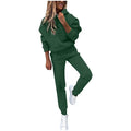 Two Piece Outfits for Women Solid Color Hoodies Tracksuit Sets Sweatsuit Long Sleeve Hoodie and Sweat Pants Jogger Workout Suit with Pockets